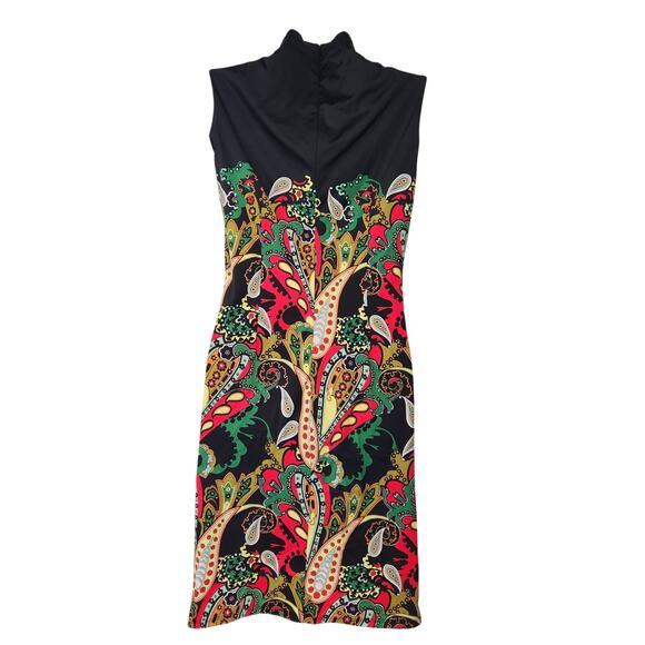 NWT Jude Connally Betty Festive Paisley Black Mock Neck Sleeveless Dress Women S - Picture 11 of 11